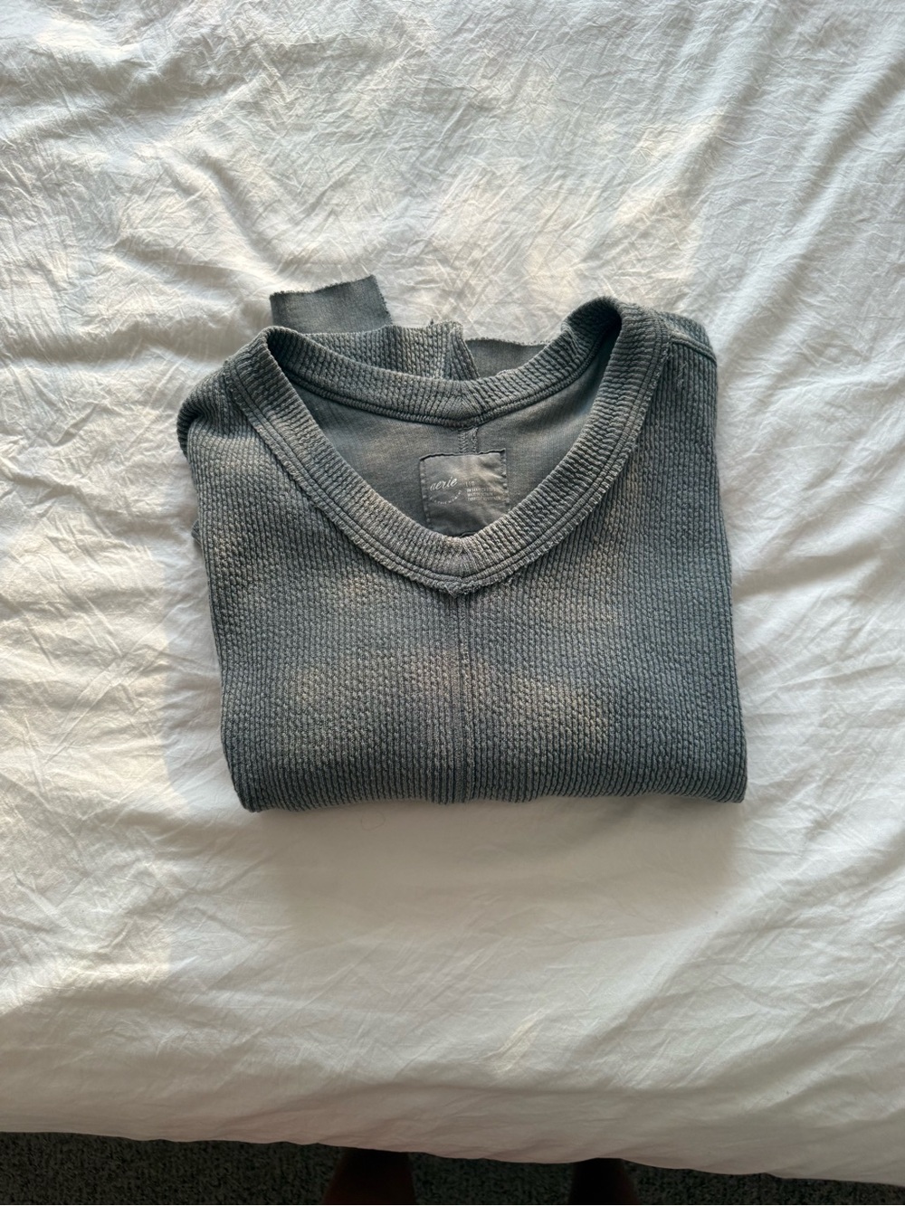 aerie Charcoal V-Neck Thermal Sweater